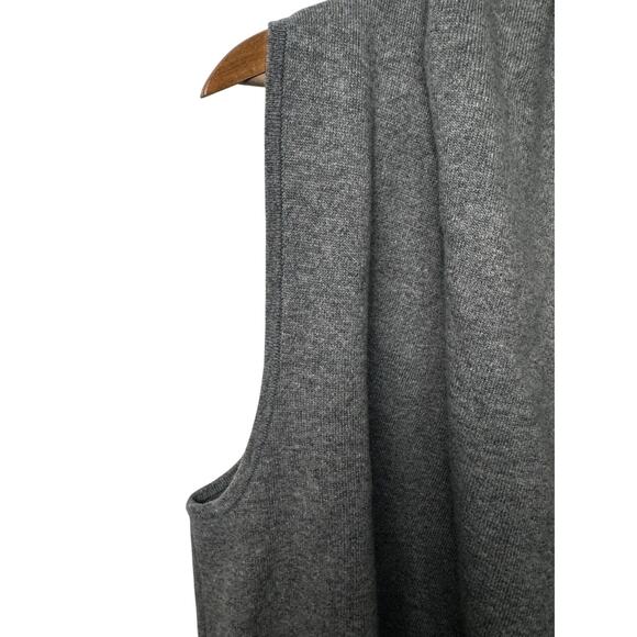 Club Monaco Gray Sleeveless Oversized Drape Collar Cardigan Vest M/L - Picture 3 of 7